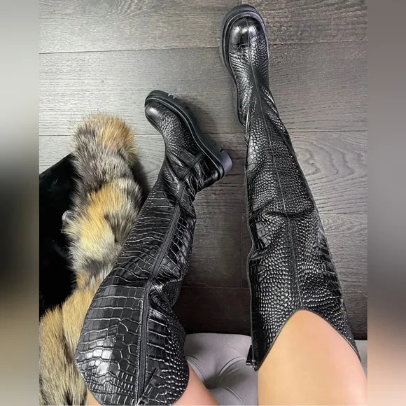 Jennifer Le Caiman Combat Boots - Picture 2 of 15